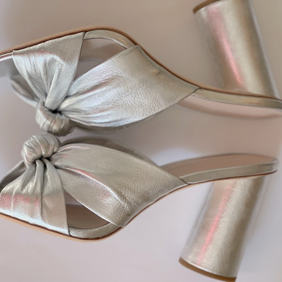 Loeffler Randall Coco Metallic Silver Heels Size 10 - Picture 16 of 16